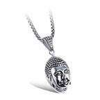 Religious Buddha Silver Stainless Steel Pendant Chain Bulk