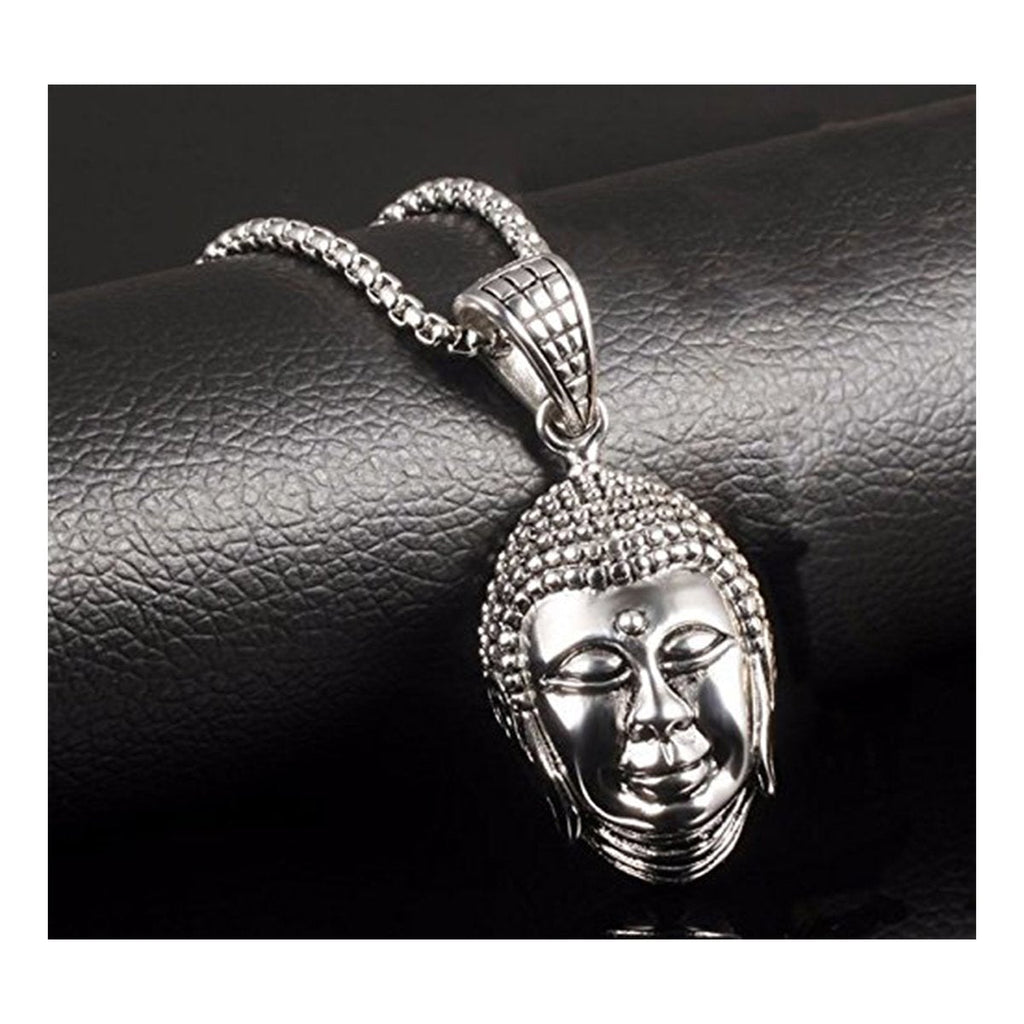 Religious Buddha Silver Stainless Steel Pendant Chain Bulk