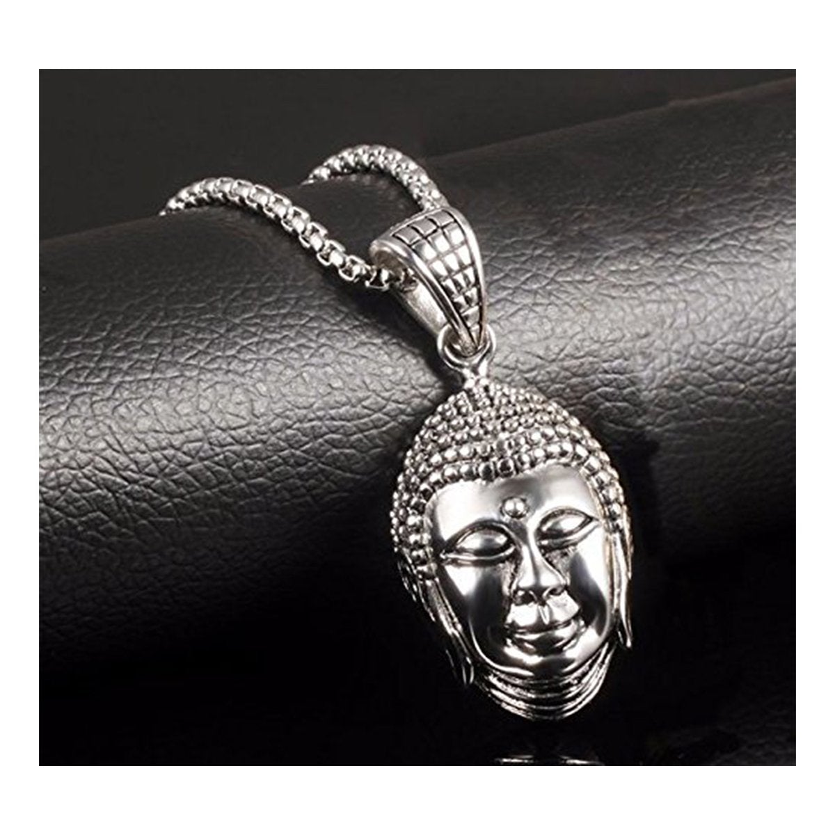 Religious Buddha Silver Stainless Steel Pendant Chain Bulk