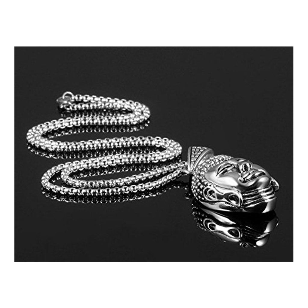 Religious Buddha Silver Stainless Steel Pendant Chain Bulk