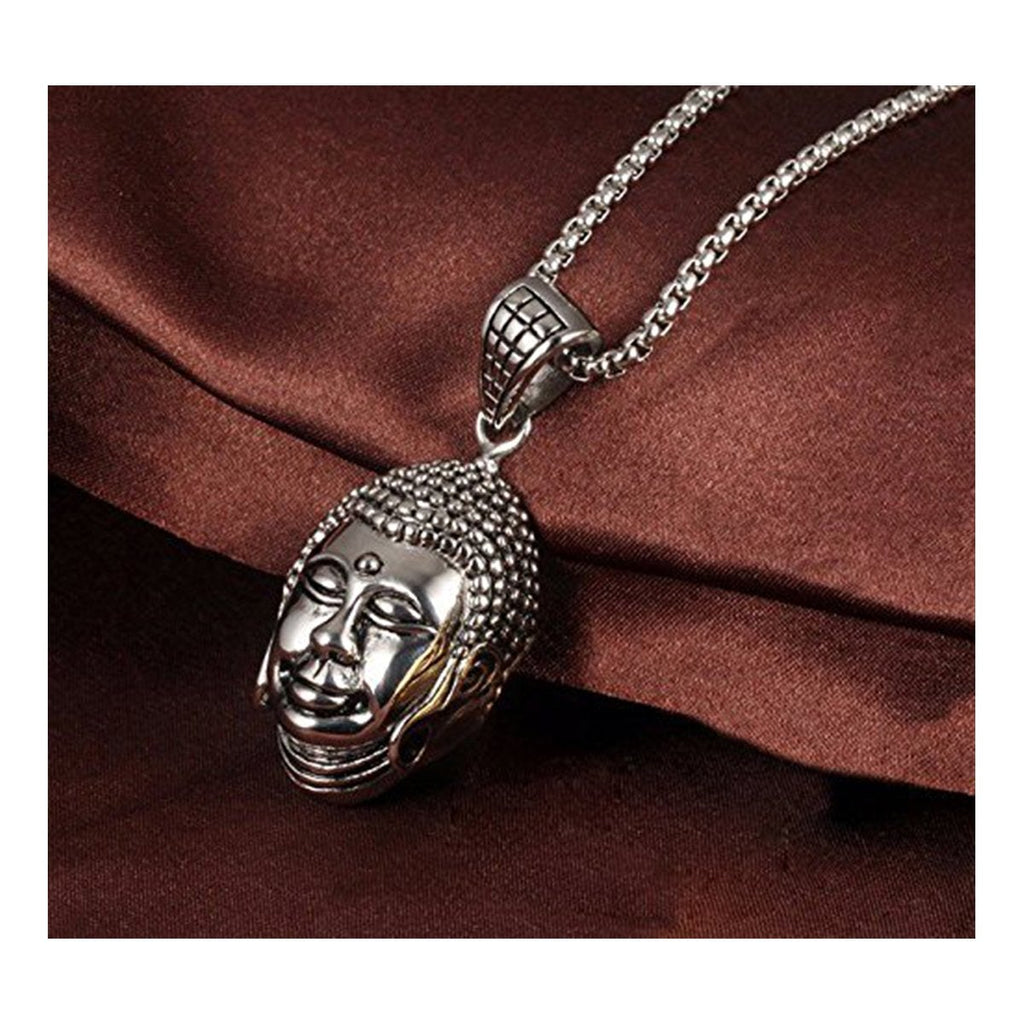 Religious Buddha Silver Stainless Steel Pendant Chain Bulk
