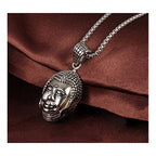 Religious Buddha Silver Stainless Steel Pendant Chain Bulk