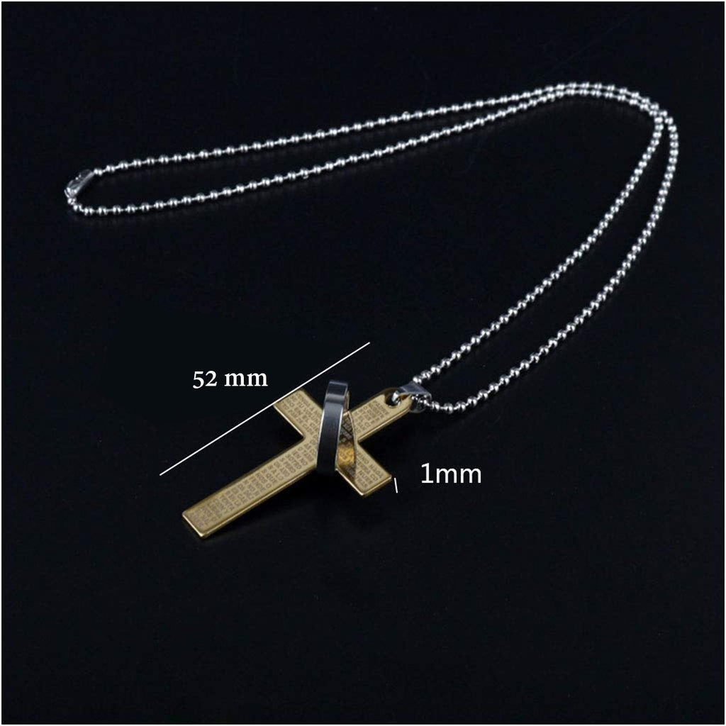 Bible Cross Jesus Christian Prayer Stainless Steel Pendant Chain Bulk