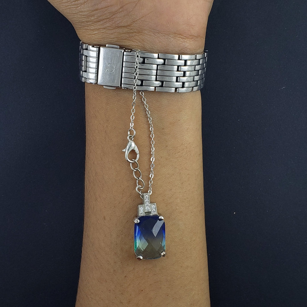 Cool Sea Blue Shades Silver Brass Watch Charm For Women Bulk