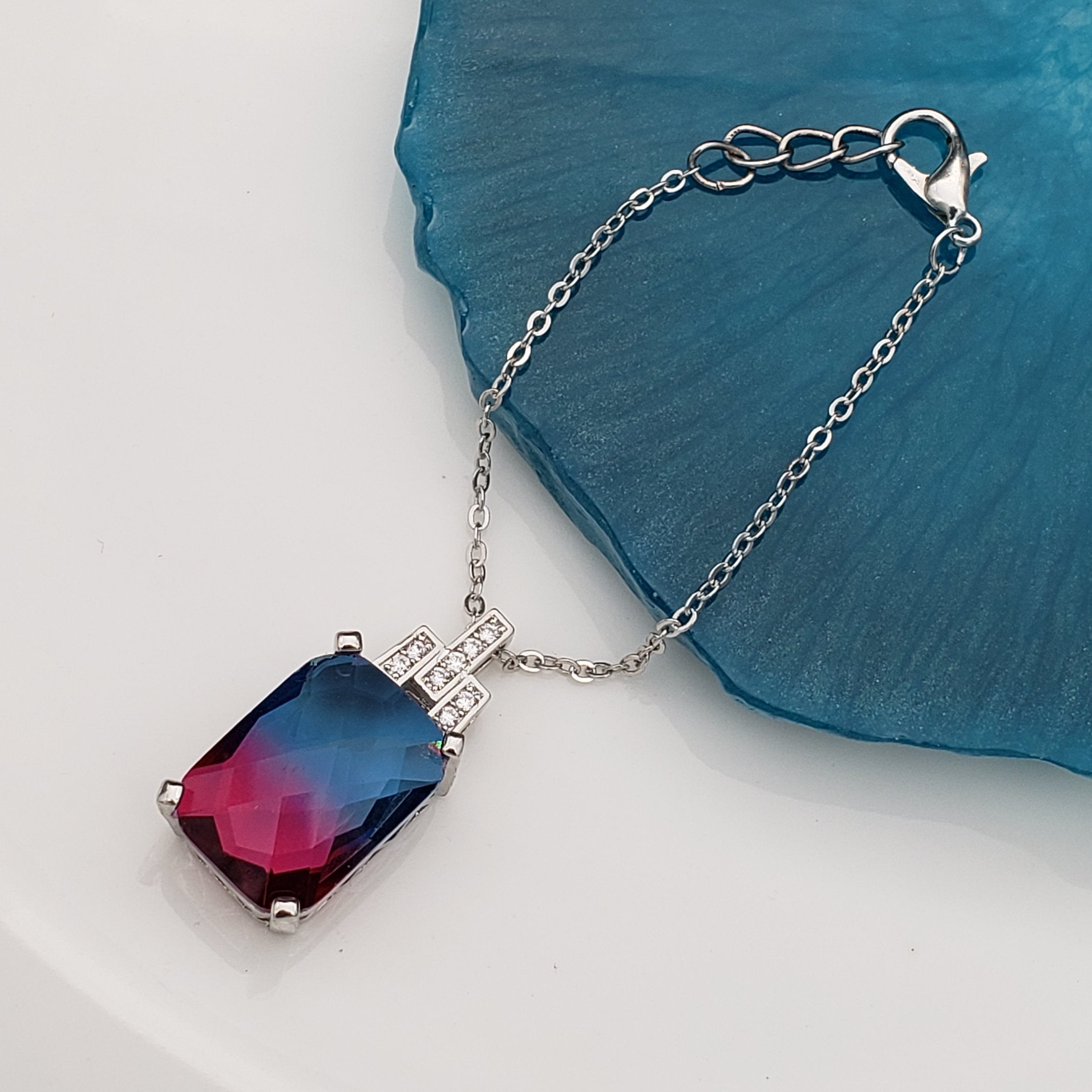 Cool Sea Pink Blue Shades Silver Brass Watch Charm For Women Bulk