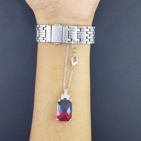 Cool Sea Pink Blue Shades Silver Brass Watch Charm For Women Bulk Secondary image