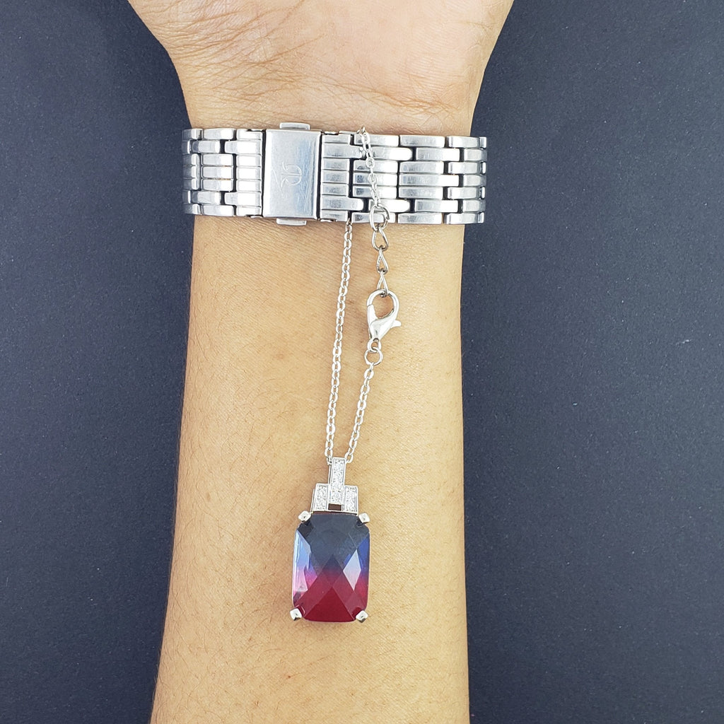 Cool Sea Pink Blue Shades Silver Brass Watch Charm For Women Bulk