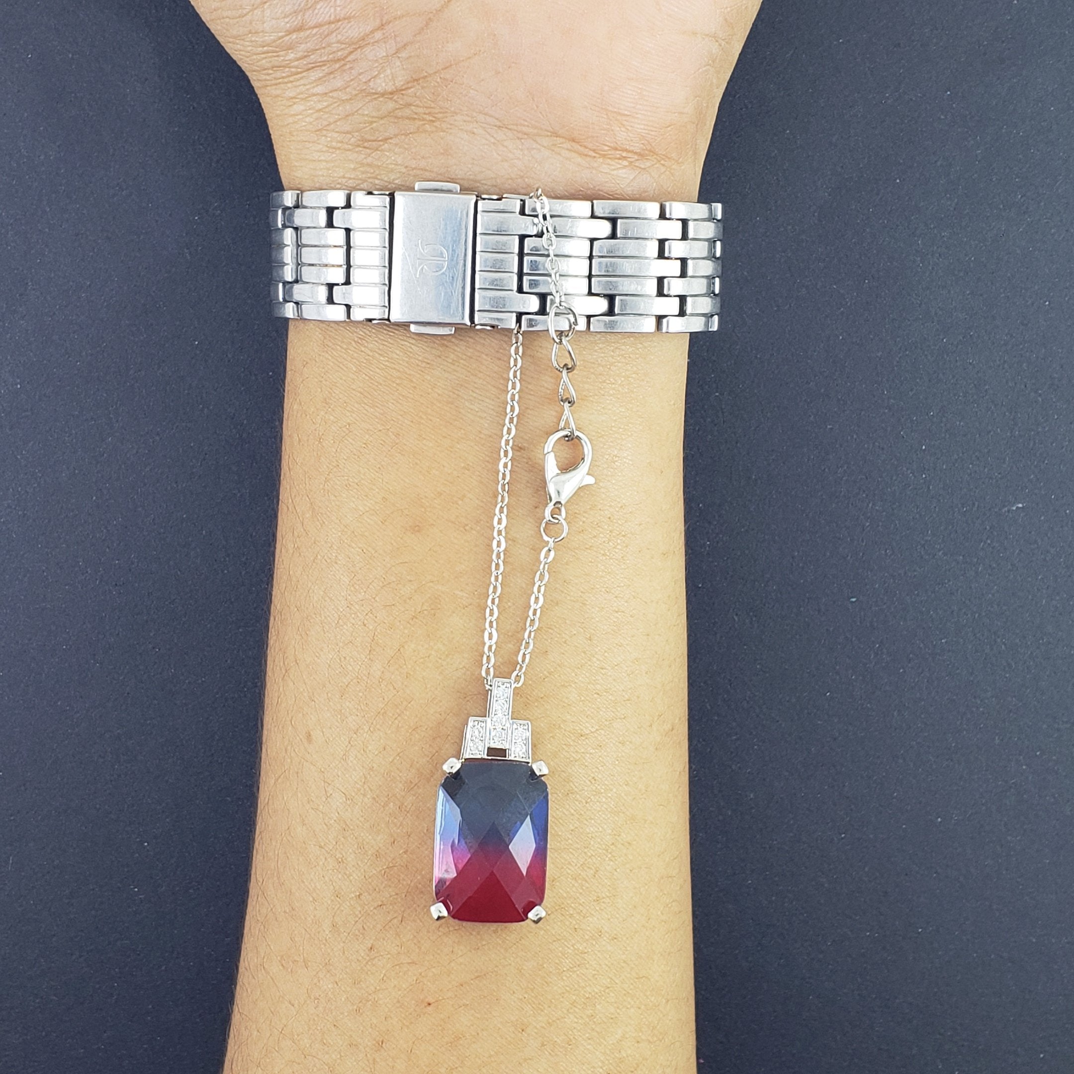 Cool Sea Pink Blue Shades Silver Brass Watch Charm For Women Bulk