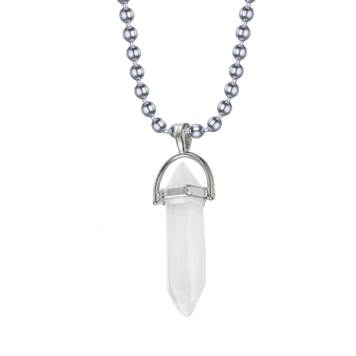 Hexagon Bullet Pencil Natural Opal Crystal Stone Pendant Chain Bulk Main image