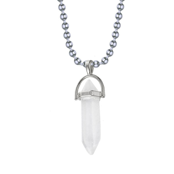 Hexagon Bullet Pencil Natural Opal Crystal Stone Pendant Chain Bulk Main image