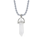 Hexagon Bullet Pencil Natural Opal Crystal Stone Pendant Chain Bulk