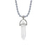 Hexagon Bullet Pencil Natural Opal Crystal Stone Pendant Chain Bulk