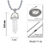 Hexagon Bullet Pencil Natural Opal Crystal Stone Pendant Chain Bulk