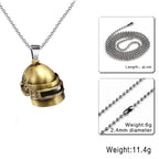 Vintage Helmet Souvenier Bronze Stainless Steel Pendant Chain Bulk