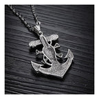 Vintage Marine Anchor Skull Pirate Stainless Steel Pendant Chain Bulk