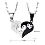 Couple Heart I Love You Stainless Steel Necklace Chain Pendant Combo