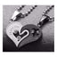 Couple Heart I Love You Stainless Steel Necklace Chain Pendant Combo