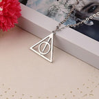 Harry Potter Time Turner Hallows Triangle Compass Stainless Steel Pendant Chain