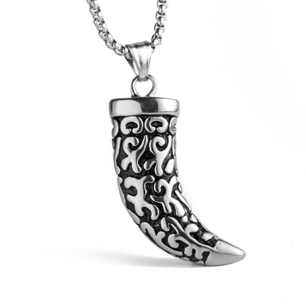 Wolf Tooth Replica Silver Stainless Steel Pendant Chain Bulk Secondary image