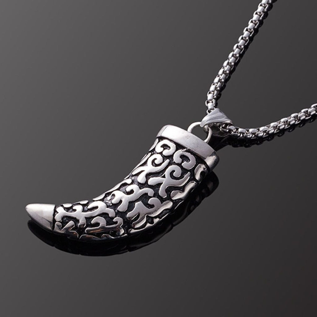 Wolf Tooth Replica Silver Stainless Steel Pendant Chain Bulk