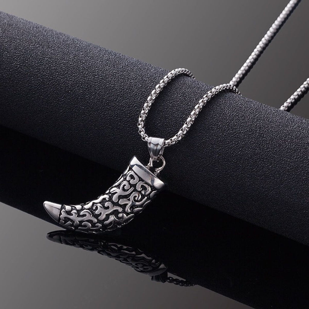 Wolf Tooth Replica Silver Stainless Steel Pendant Chain Bulk