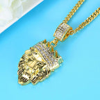 Lion King Crown Kings Landing Gold Rhinestone Crystal Pendant Chain