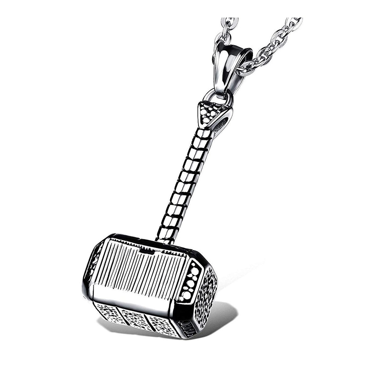 Hammer Silver Surgical Stainless Steel Pendant Necklace Chain Bulk Main image