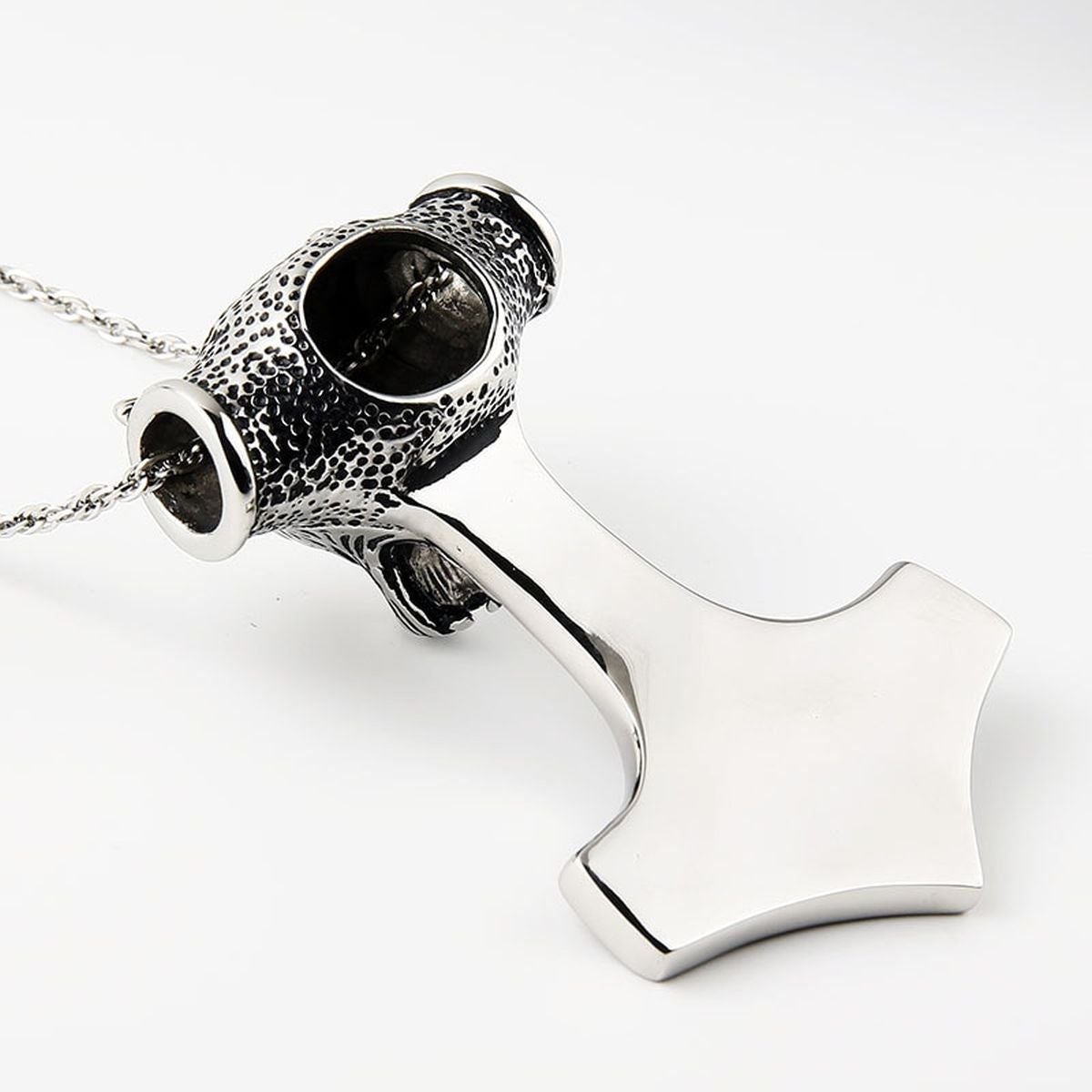 Viking Celtic Knot Wolf Thor Hammer Vintage Stainless Steel Pendant Chain