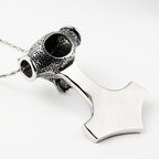 Viking Celtic Knot Wolf Thor Hammer Vintage Stainless Steel Pendant Chain For Men