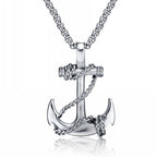 Marine Rudder Anchor Sailor Silver Stainless Steel Pendant Chain Bulk