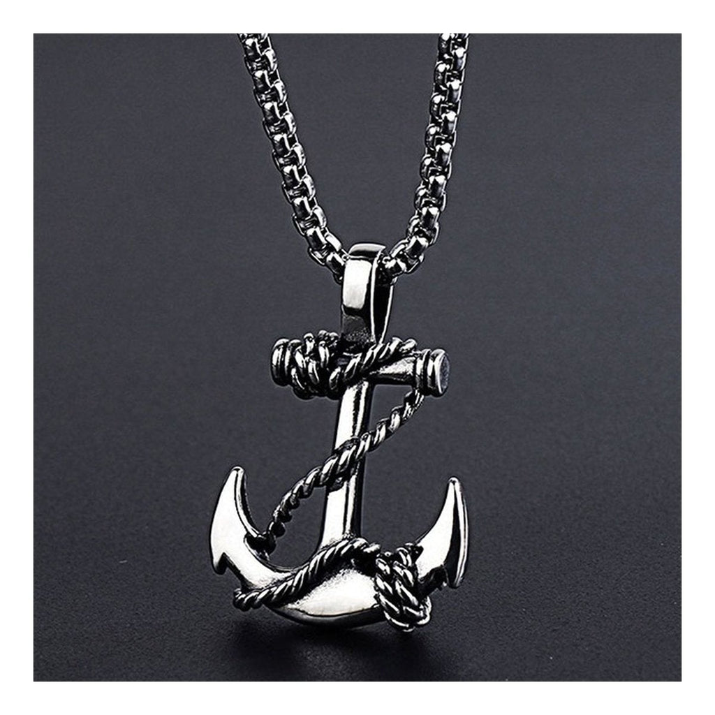 Marine Rudder Anchor Sailor Silver Stainless Steel Pendant Chain Bulk