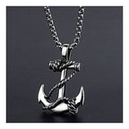 Marine Rudder Anchor Sailor Silver Stainless Steel Pendant Chain Bulk