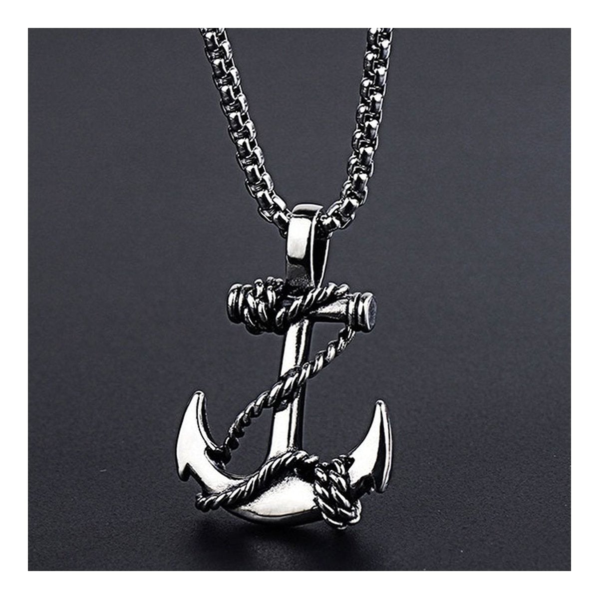 Marine Rudder Anchor Sailor Silver Stainless Steel Pendant Chain Bulk