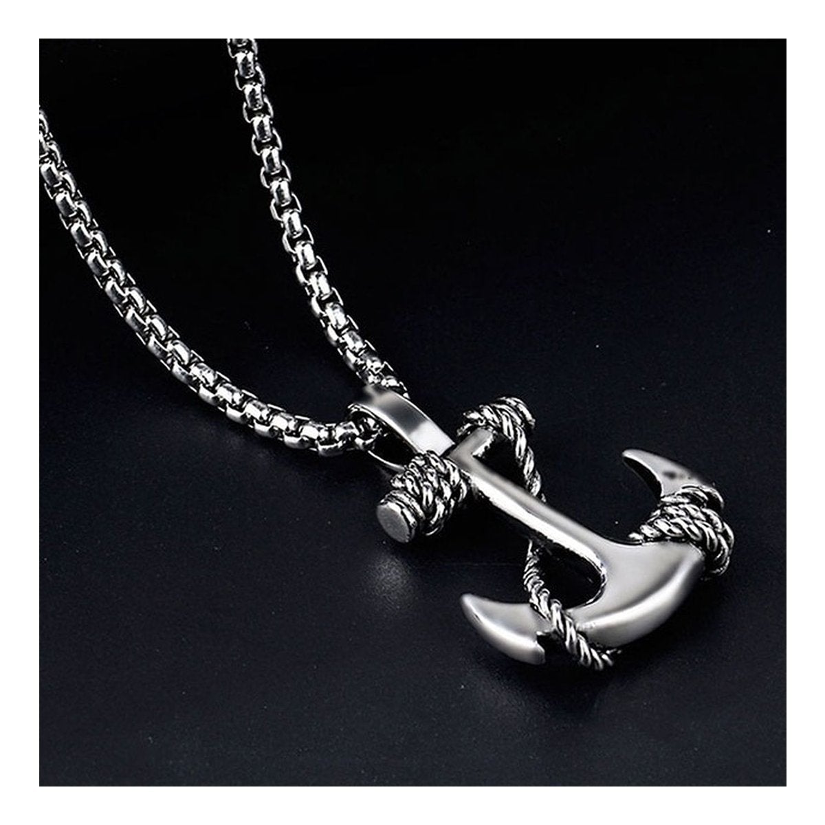 Marine Rudder Anchor Sailor Silver Stainless Steel Pendant Chain Bulk