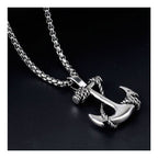 Marine Rudder Anchor Sailor Silver Stainless Steel Pendant Chain Bulk