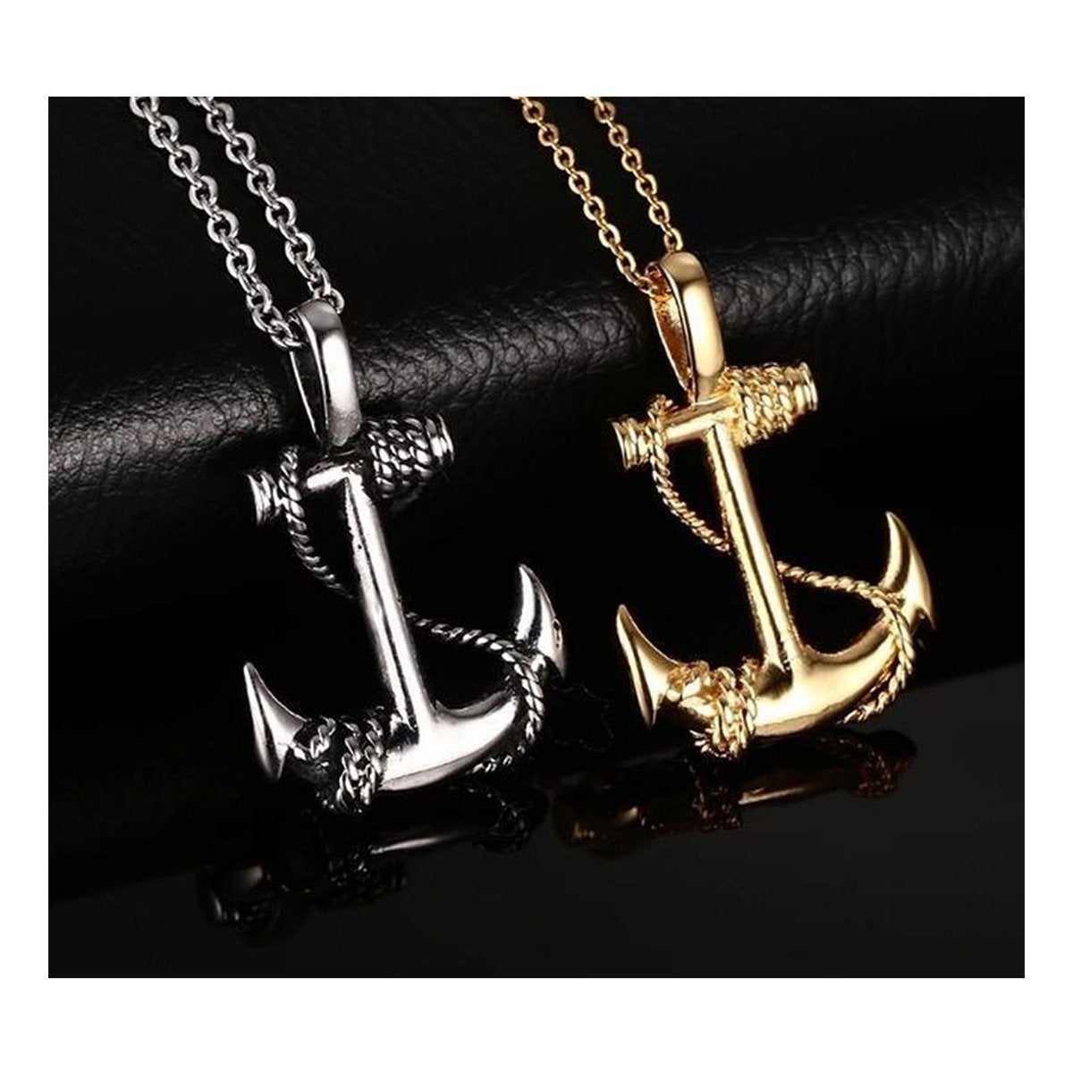 Marine Rudder Anchor Sailor Silver Stainless Steel Pendant Chain Bulk