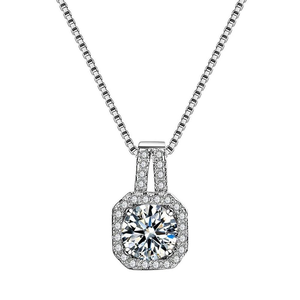 Dainty Classic Solitaire American Diamond Crystal Pendant Chain Bulk
