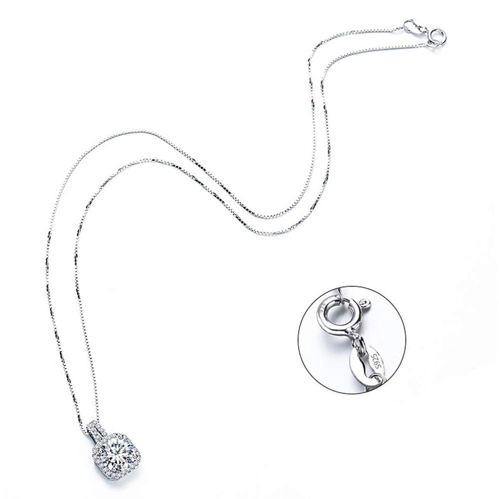 Dainty Classic Solitaire American Diamond Crystal Pendant Chain Bulk