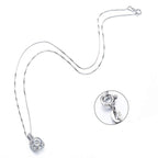 Dainty Classic Solitaire American Diamond Crystal Pendant Chain Bulk