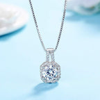 Dainty Classic Solitaire American Diamond Crystal Pendant Chain Bulk