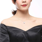 Dainty Classic Solitaire American Diamond Crystal Pendant Chain Bulk