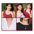 Couple Heart I Love You Blue Silver Stainless Steel Chain Pendant Combo