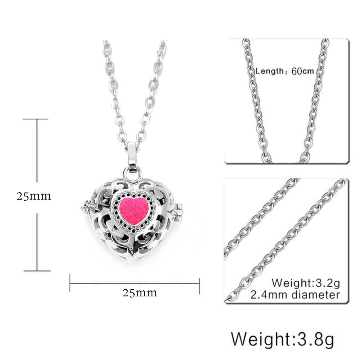 Heart Love Aromatherapy Perfume Diffuser Openable Pendant Chain Bulk