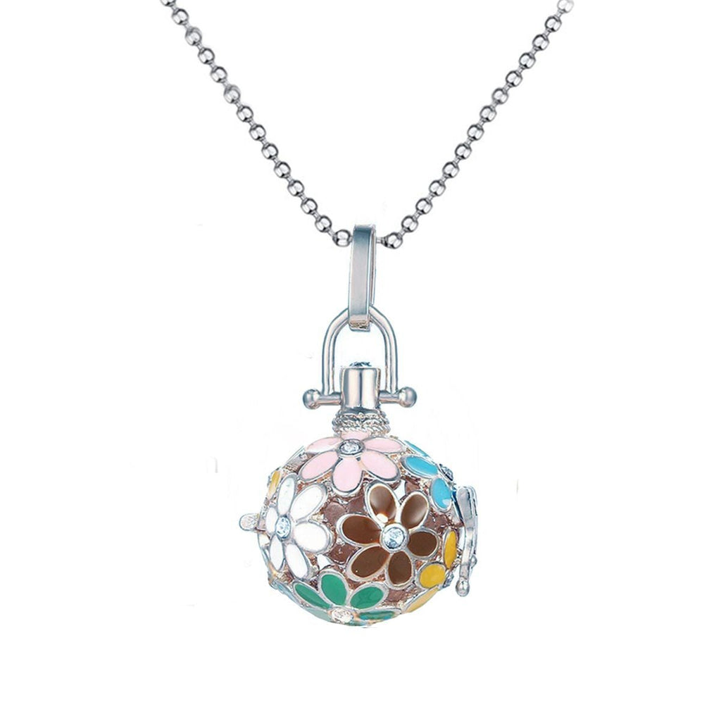 Colorful Aromatherapy Oil Perfume Diffuser Hollow Cage Pendant Chain