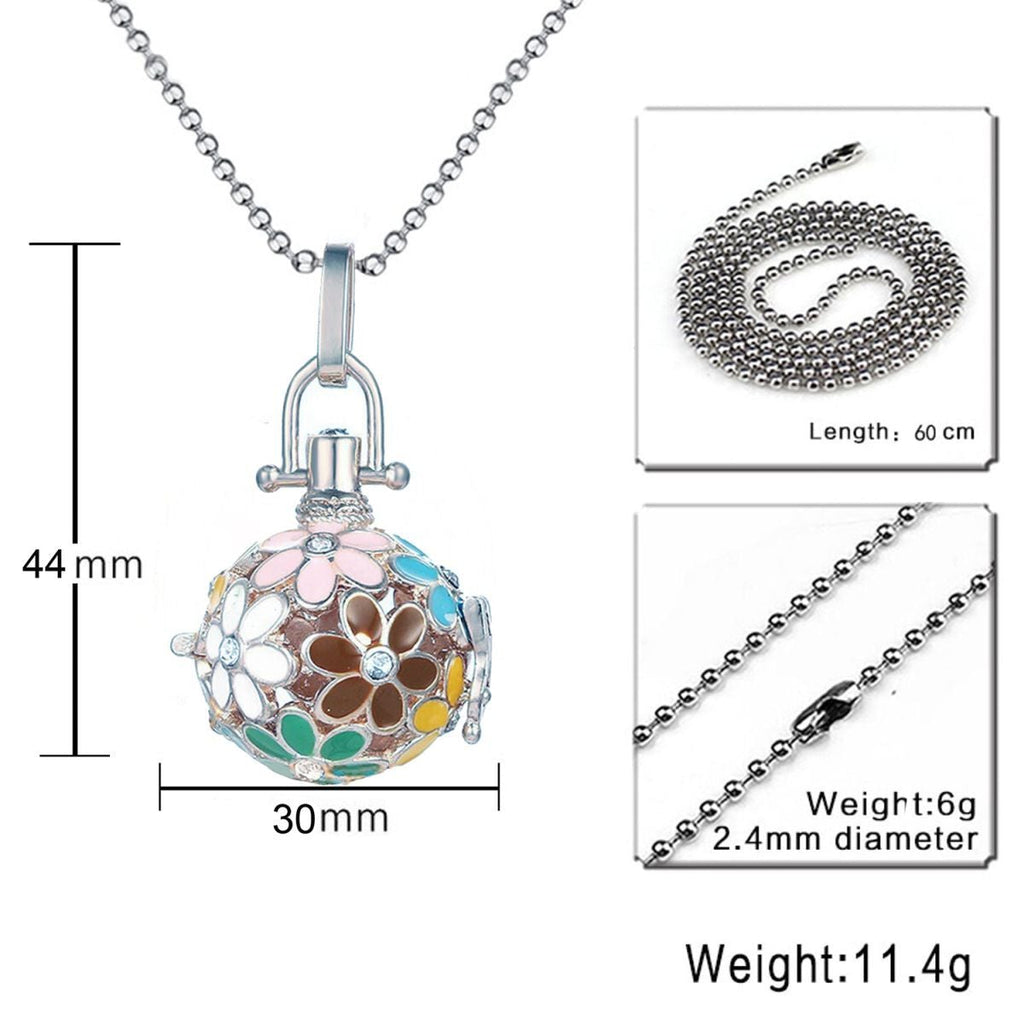 Colorful Aromatherapy Oil Perfume Diffuser Hollow Cage Pendant Chain For Women