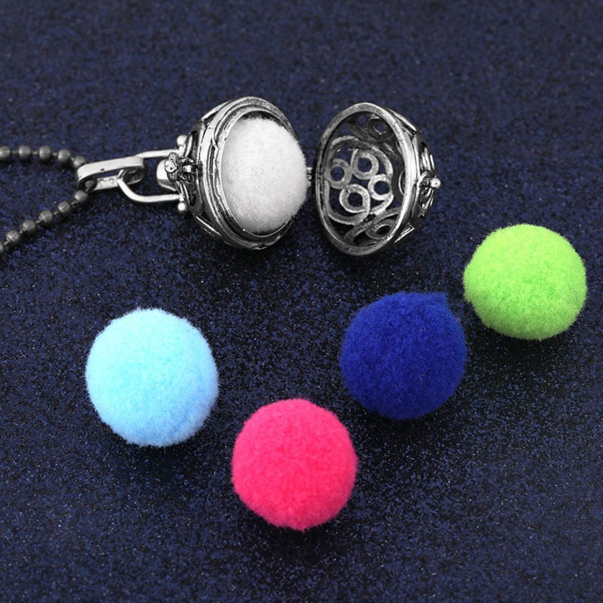 Colorful Aromatherapy Oil Perfume Diffuser Hollow Cage Pendant Chain