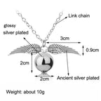 Harry Potter Hogwarts Wings Burglar Angel Snitch Stainless Steel Pendant Chain