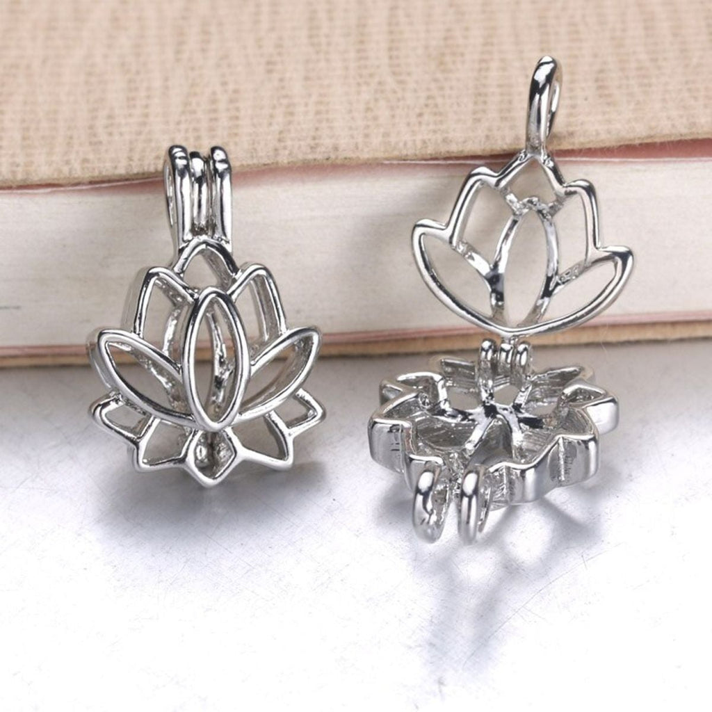 Lotus Flower Aromatherapy Oil Perfume Diffuser Openable Pendant Chain