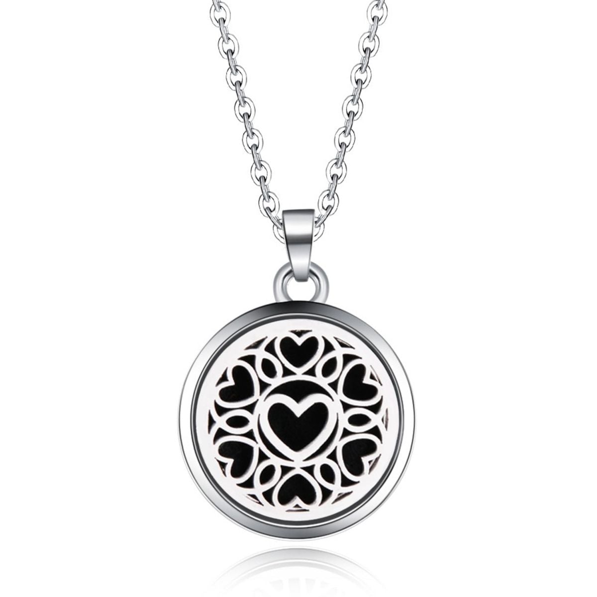 Love Heart Aroma Therapy Perfume Diffuser 8 Refill Pad Pendant Chain