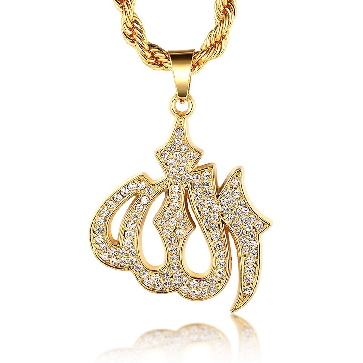 Almighty Allah God Muslim Islamic Gold Brass Locket Pendant Bulk